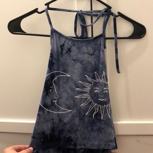 moon and sun halter top